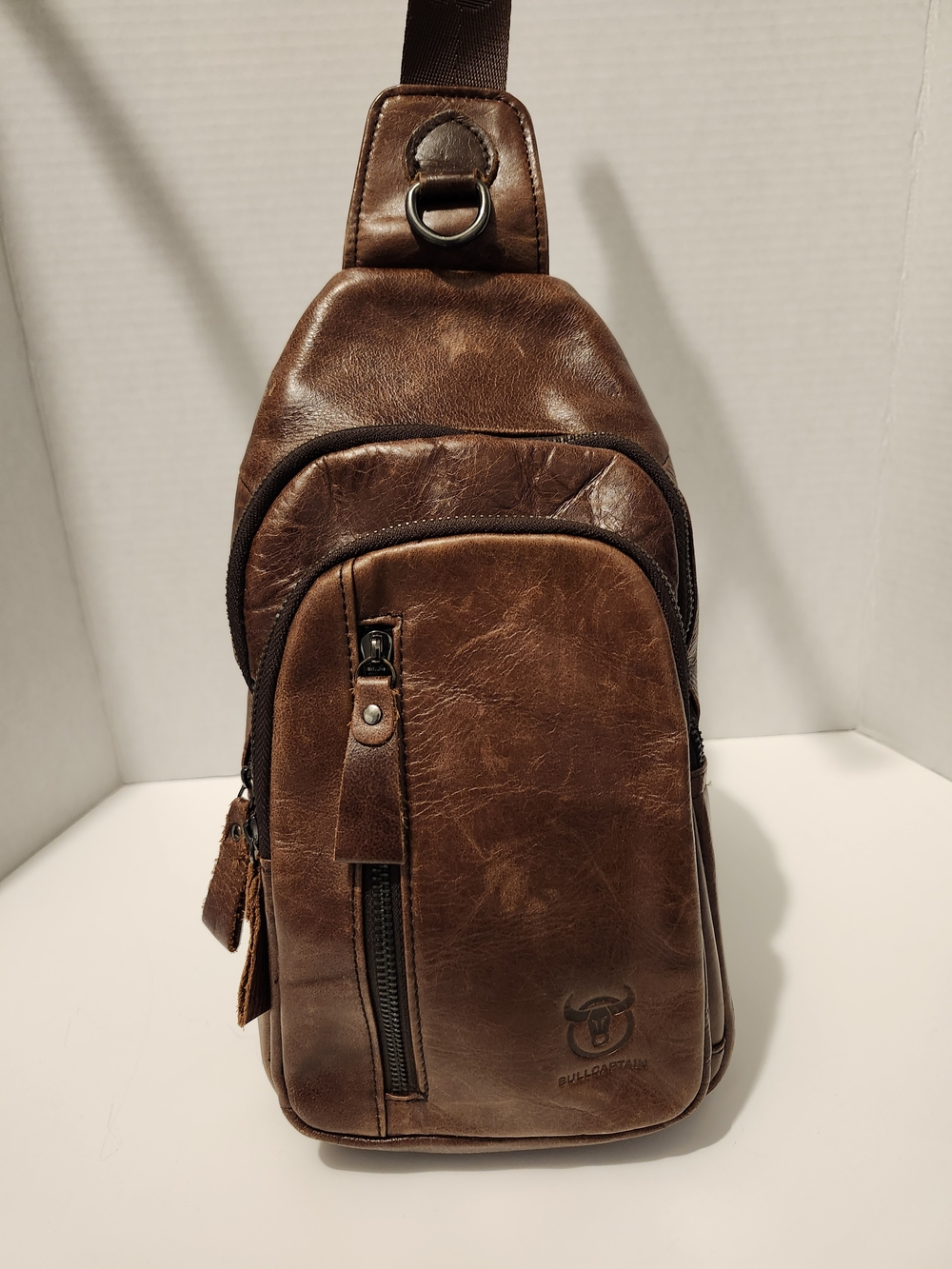 Men's Brown Leather Sling Belt Bag